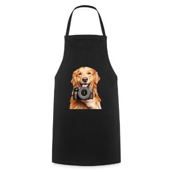 Golden Retriever - Kochschürze - Schwarz - Vorne - AI Model Male 185 dark (185cm)