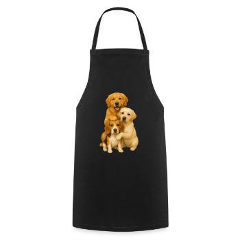 Golden Retriever Labrador Beagle - Cooking Apron - black - Front - AI Model Male 185 dark (185cm)