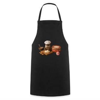 Otter Baking Cake Bread - Cooking Apron - black - Front - AI Model Male 185 dark (185cm)