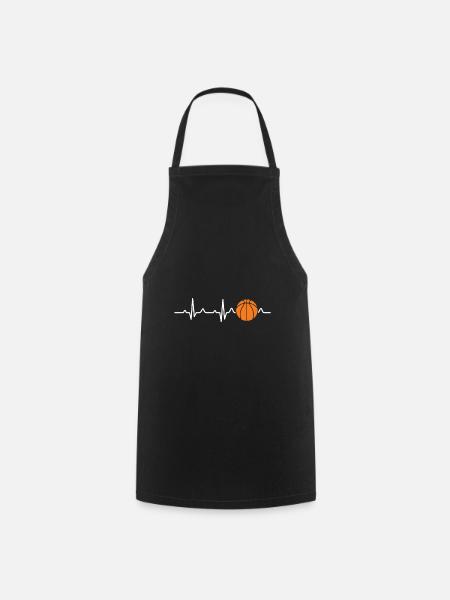Basketball Heartbeat - Cooking Apron - black
