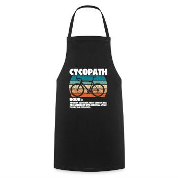 Cycliste cycliste Cycopath Nom - Tablier de cuisine - noir - Devant - AI Model Male 185 dark (185cm)