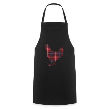 Chicken Plaid Tartan - Cooking Apron - black - Front - AI Model Male 185 dark (185cm)