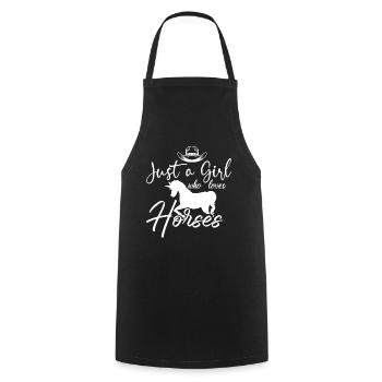Just A Girl Who Loves Horses 20 - - Cooking Apron - black - Front - AI Model Male 185 dark (185cm)