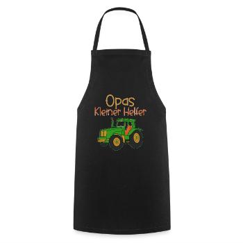 Opas kleiner Helfer Papa Sohn Partnerlook Familien - Kochschürze - Schwarz - Vorne - AI Model Male 185 dark (185cm)