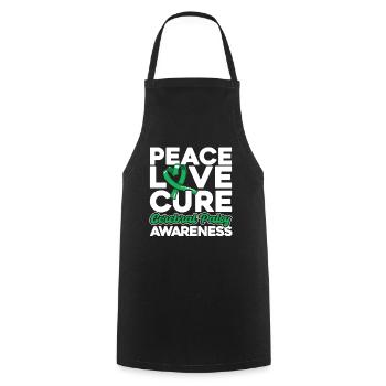 Cerebral Palsy Consciousness Green Loop Zereb - Cooking Apron - black - Front - AI Model Male 185 dark (185cm)