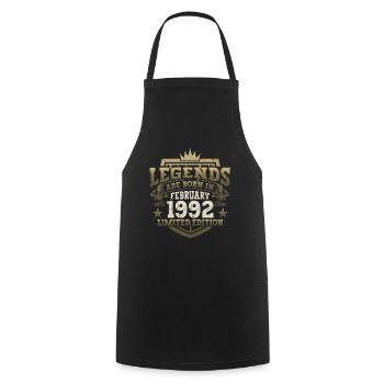 Février né 1992 31ème anniversaire cadeau homme - Tablier de cuisine - noir - Devant - AI Model Male 185 dark (185cm)