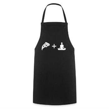 Pizza - Yoga - - Tablier de cuisine - noir - Devant - AI Model Male 185 dark (185cm)