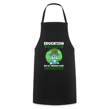 Dinosaur St. Patrick's Day Dino - Cooking Apron - black - Front - AI Model Male 185 dark (185cm)