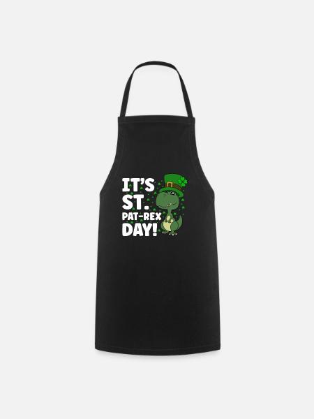 Dinosaurier St. Patrick's Day Dino - Kochschürze - Schwarz