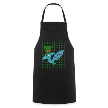 Dinosaur St. Patrick's Day Dino - Cooking Apron - black - Front - AI Model Male 185 dark (185cm)