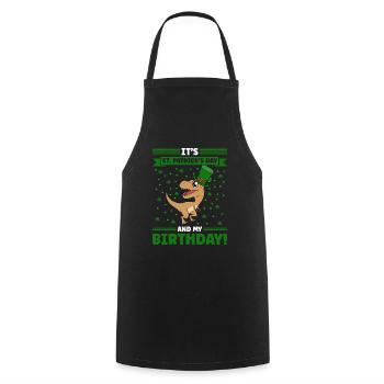 Dinosaur St. Patrick's Day Dino - Cooking Apron - black - Front - AI Model Male 185 dark (185cm)