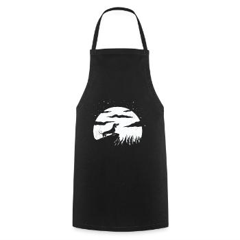 La Lune et le chien - Tablier de cuisine - noir - Devant - AI Model Male 185 dark (185cm)