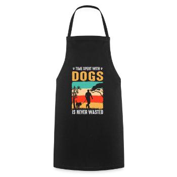 Time spent with dogs is never - Cooking Apron - black - Front - AI Model Male 185 dark (185cm)