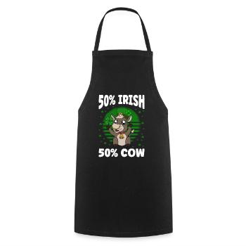 Mignonne trèfle de vache Fête de la Saint Patrick - Tablier de cuisine - noir - Devant - AI Model Male 185 dark (185cm)