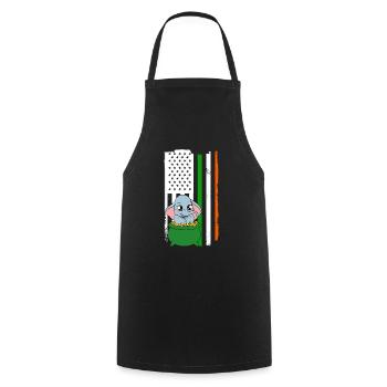 Cute elephant shamrocks St. Patrick's Day - Cooking Apron - black - Front - AI Model Male 185 dark (185cm)