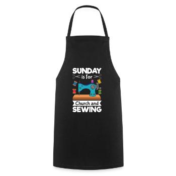 Sunday Is For Church And Sewing - Cooking Apron - black - Front - AI Model Male 185 dark (185cm)