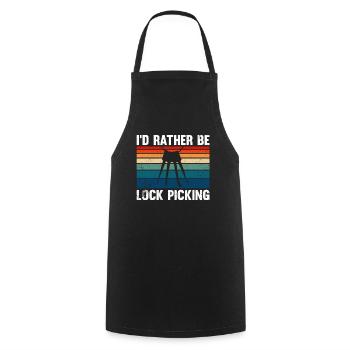 I'd Rather Be Lock Picking - Cooking Apron - black - Front - AI Model Male 185 dark (185cm)