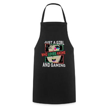 Anime and video games - Cooking Apron - black - Front - AI Model Male 185 dark (185cm)