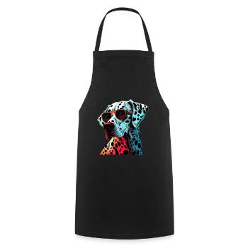 Dalmatien cool portant des lunettes de soleil - Tablier de cuisine - noir - Devant - AI Model Male 185 dark (185cm)