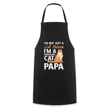 I'm Not Just A Cat Person I'm A Norwegian Cat Papa - Cooking Apron - black - Front - AI Model Male 185 dark (185cm)
