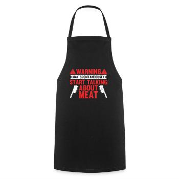Commencez spontanément à parler de boucher de viande - Tablier de cuisine - noir - Devant - AI Model Male 185 dark (185cm)