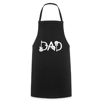 Guitares Papa Fun Fête des Pères Guitare Amoureux - Tablier de cuisine - noir - Devant - AI Model Male 185 dark (185cm)