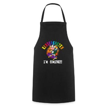 Kindergarten I'm Coming Cow Skateboarding - Cooking Apron - black - Front - AI Model Male 185 dark (185cm)