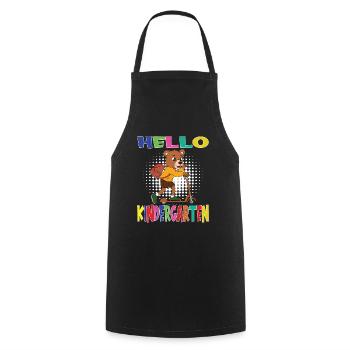 Hello Kindergarten Bear With Scooter - Cooking Apron - black - Front - AI Model Male 185 dark (185cm)