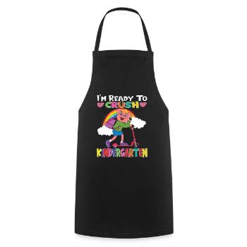 Pig With Scooter I'm Ready To Crush Kindergarten - Cooking Apron - black - Front - AI Model Male 185 dark (185cm)