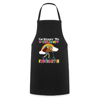 Duck With Scooter I'm Ready To Crush Kindergarten - Cooking Apron - black - Front - AI Model Male 185 dark (185cm)