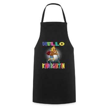 Hello Kindergarten Duck With Scooter - Cooking Apron - black - Front - AI Model Male 185 dark (185cm)