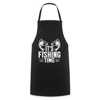 Il est temps de pêcher - - Tablier de cuisine - noir - Devant - AI Model Male 185 dark (185cm)