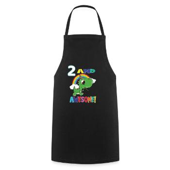 2 And Awesome Birthday Dino Boy - Cooking Apron - black - Front - AI Model Male 185 dark (185cm)