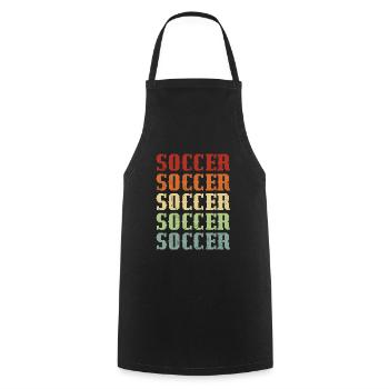 Fußball Retro Vintage Fußballspieler Retro Fußball - Kochschürze - Schwarz - Vorne - AI Model Male 185 dark (185cm)