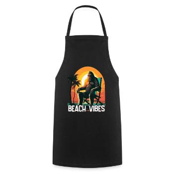 Urlaub Strand Vibes - Kochschürze - Schwarz - Vorne - AI Model Male 185 dark (185cm)