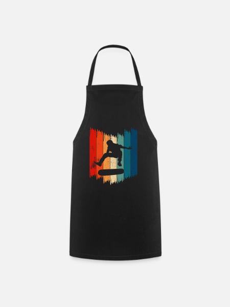 Retro Skateboard Skateboarding - Cooking Apron - black