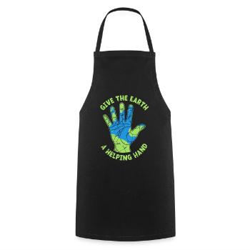 Give The Earth A Helping Hand Nature Lover - Cooking Apron - black - Front - AI Model Male 185 dark (185cm)