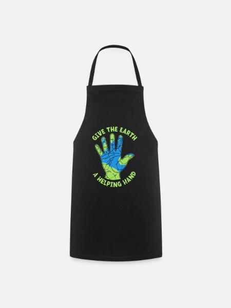 Donnez à la Terre un coup de main amoureux de la nature - Tablier de cuisine - noir