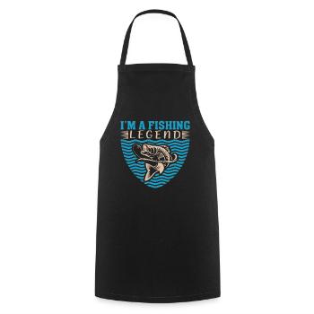 Je suis une légende de la pêche - - Tablier de cuisine - noir - Devant - AI Model Male 185 dark (185cm)