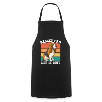 Basset Hound Basset Dad Life Is Ruff - Cooking Apron - black - Front - AI Model Male 185 dark (185cm)