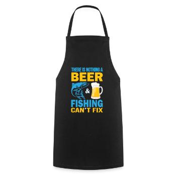 There's nothing a beer and fishing can't do - Cooking Apron - black - Front - AI Model Male 185 dark (185cm)