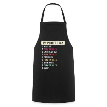 Funny Timbales Quotes Timbalero Instrument Players - Cooking Apron - black - Front - AI Model Male 185 dark (185cm)