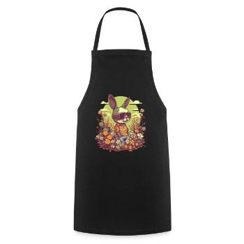 Cool Easter Bunny Colorful - Cooking Apron - black - Front - AI Model Male 185 dark (185cm)