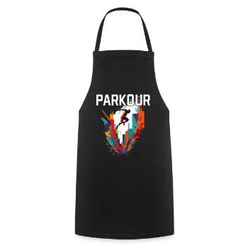 Parkour Urban Coloré - Tablier de cuisine - noir - Devant - AI Model Male 185 dark (185cm)