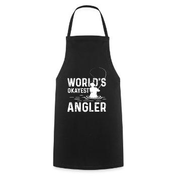 World's Okayest Angler - Kochschürze - Schwarz - Vorne - AI Model Male 185 dark (185cm)