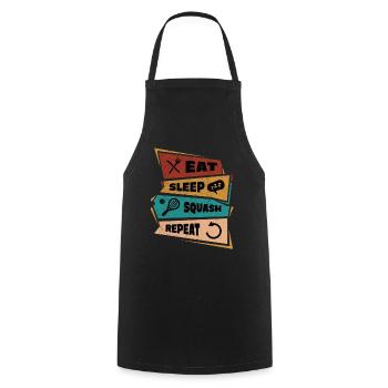 Squash Eat Sleep Repeat Spruch Sport Hobby - Kochschürze - Schwarz - Vorne - AI Model Male 185 dark (185cm)