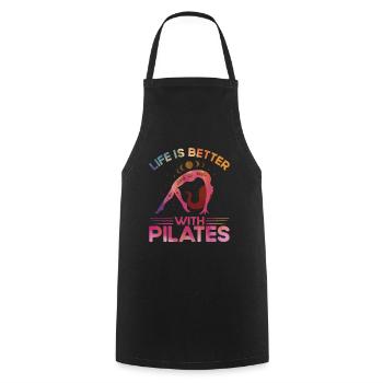 Pilates Life is better with Pilates gift - Cooking Apron - black - Front - AI Model Male 185 dark (185cm)