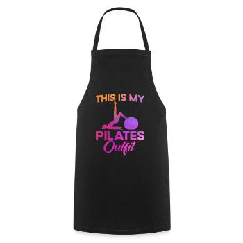Pilates Ceci est mon cadeau de tenue Pilates - Tablier de cuisine - noir - Devant - AI Model Male 185 dark (185cm)