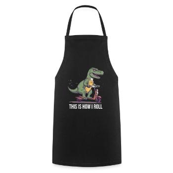 Scootering T Rex So rolle ich - Kochschürze - Schwarz - Vorne - AI Model Male 185 dark (185cm)