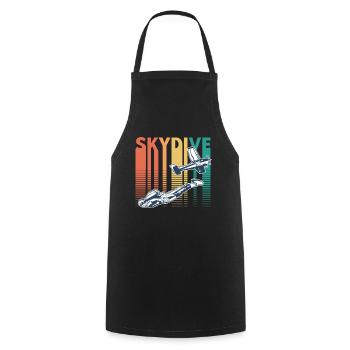 Skydiving Skydive Retro Vintage - Cooking Apron - black - Front - AI Model Male 185 dark (185cm)